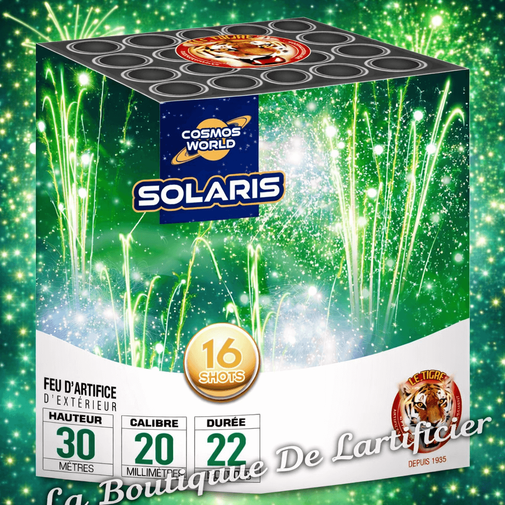 Compact SOLARIS – 16 Coups Comètes Vert Émeraude et Pluie Crépitante