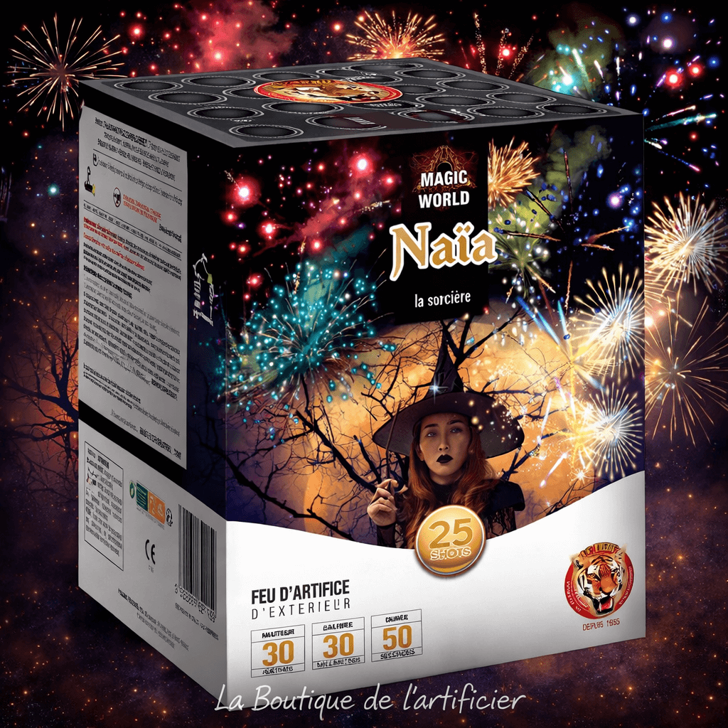 Compact NAÏA – 25 Shots Comètes et Étoiles Multicolores