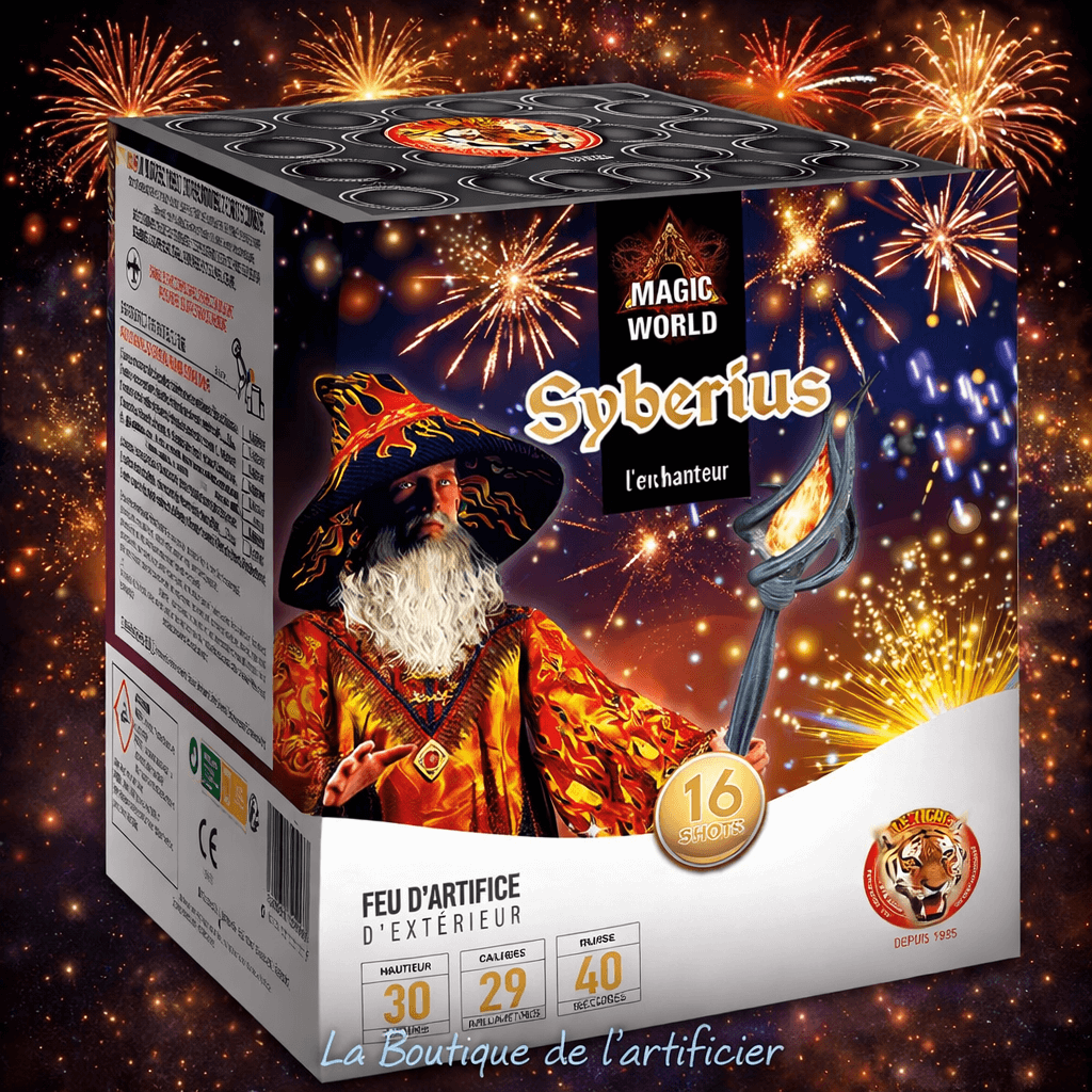 Compact SYBERIUS – 16 Shots Effets Bleus Saphir et Kamuro Or Argent