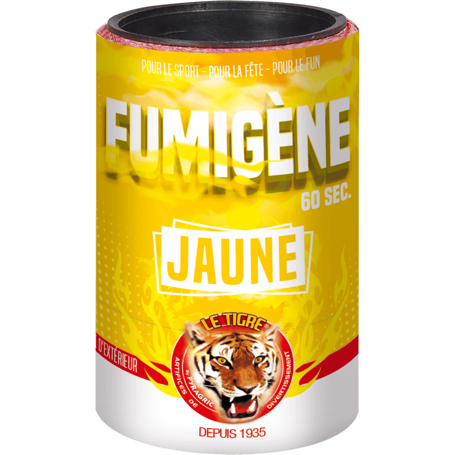 P166024 - Fumigène Jaune en Pot 60 Secondes – Fumée Jaune Intense au Sol