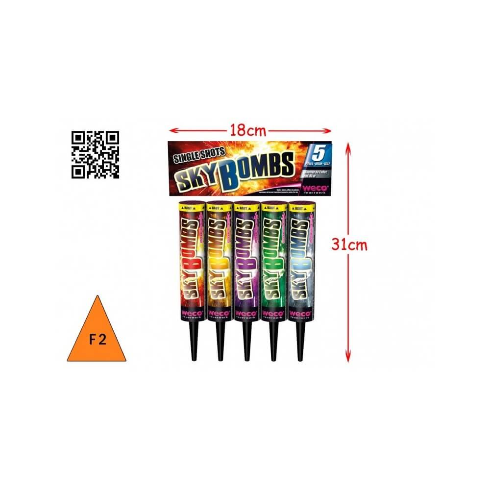 Sachet 5 chandelles Sky Bombs 45m pas cher | La Boutique de l’Artificier