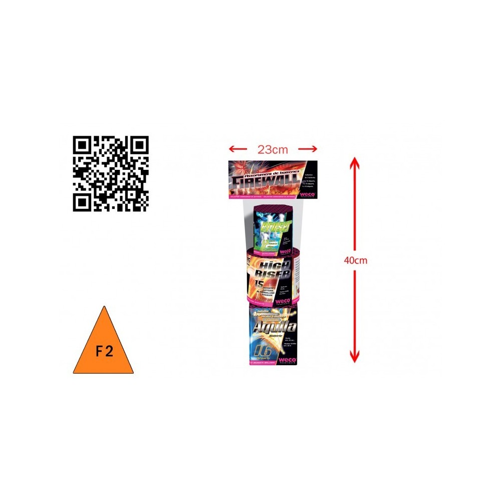 Assortiment 3 batteries Firewall 40m 85s pas cher | La Boutique de l’Artificier