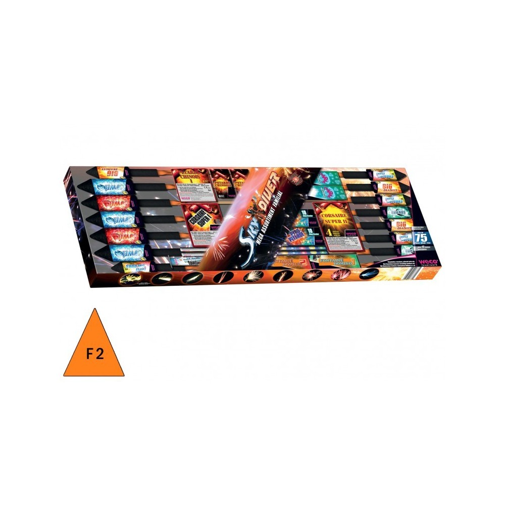 Boîte 85 artifices Sky Diver pas cher | La Boutique de l’Artificier