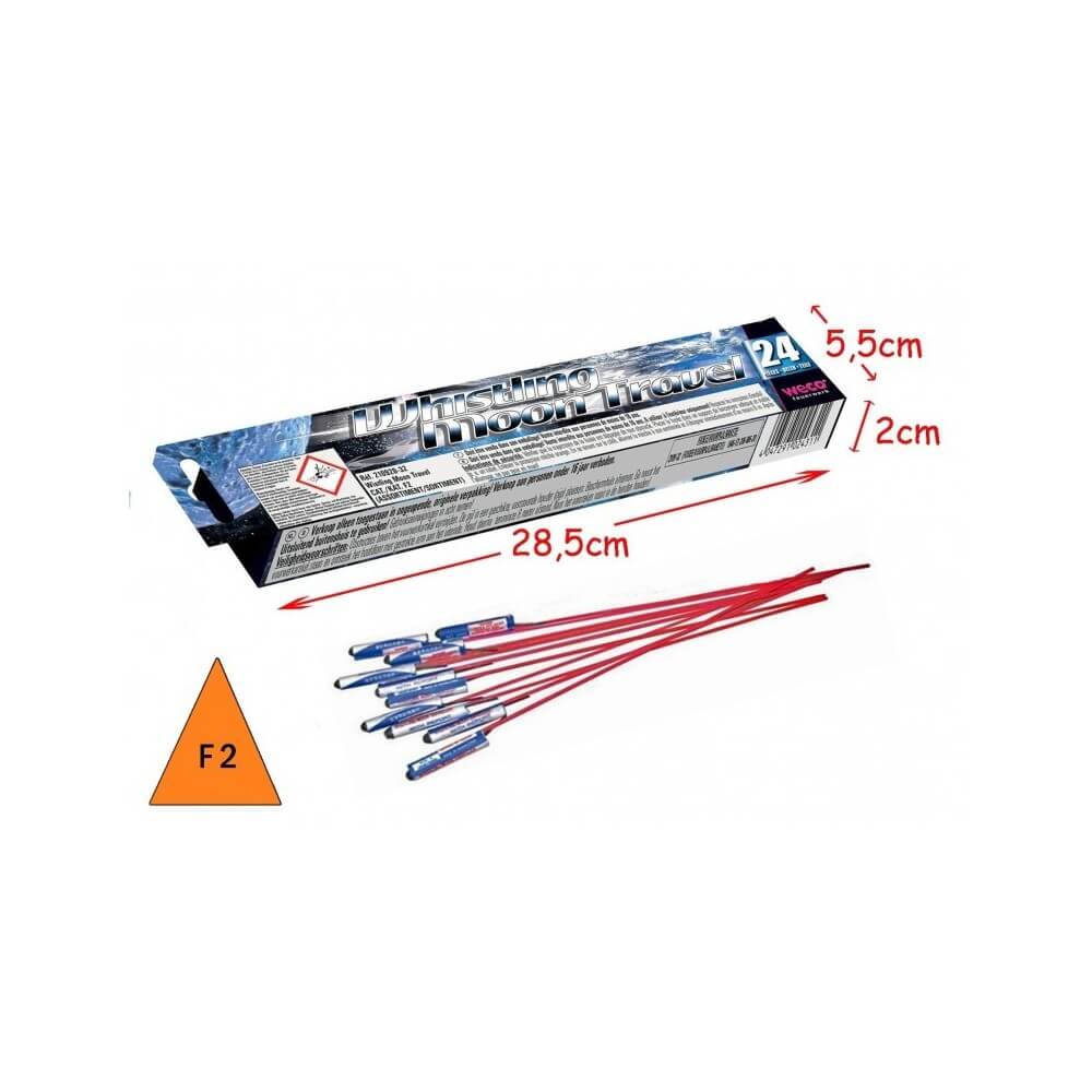 Boîte 24 fusées sifflantes Moon Travel pas cher | La Boutique de l’Artificier