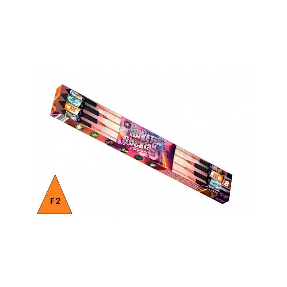 Boîte 8 fusées Raketen Cocktail pas cher | La Boutique de l’Artificier