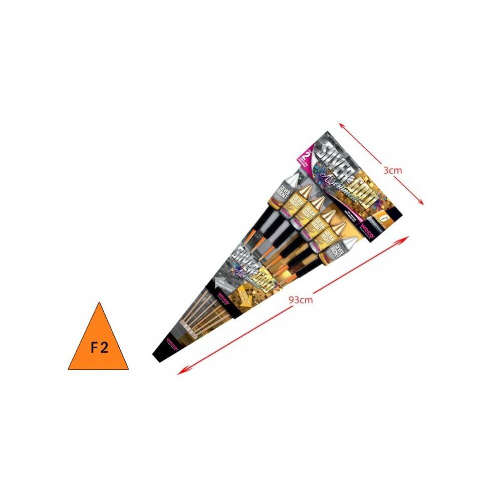 Sachet 6 fusées Silver & Gold pas cher | La Boutique de l’Artificier