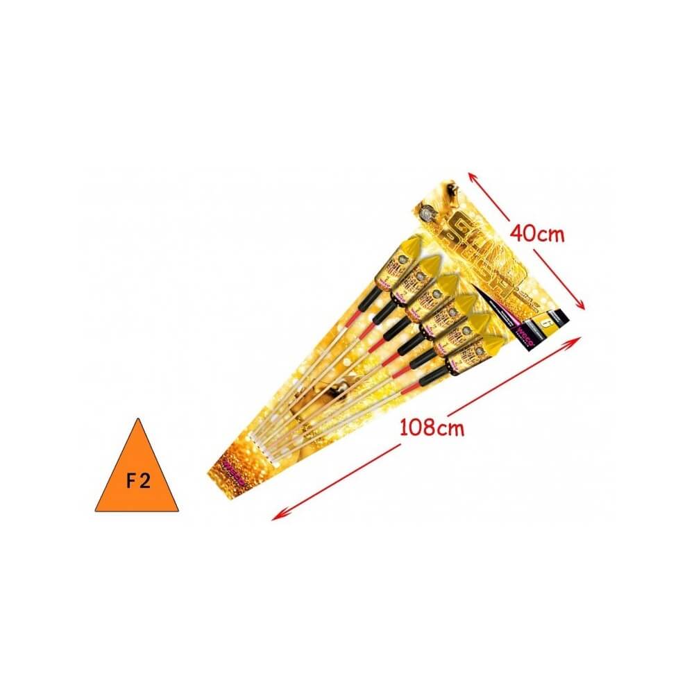 Sachet 6 fusées Or Goldrush pas cher | La Boutique de l’Artificier
