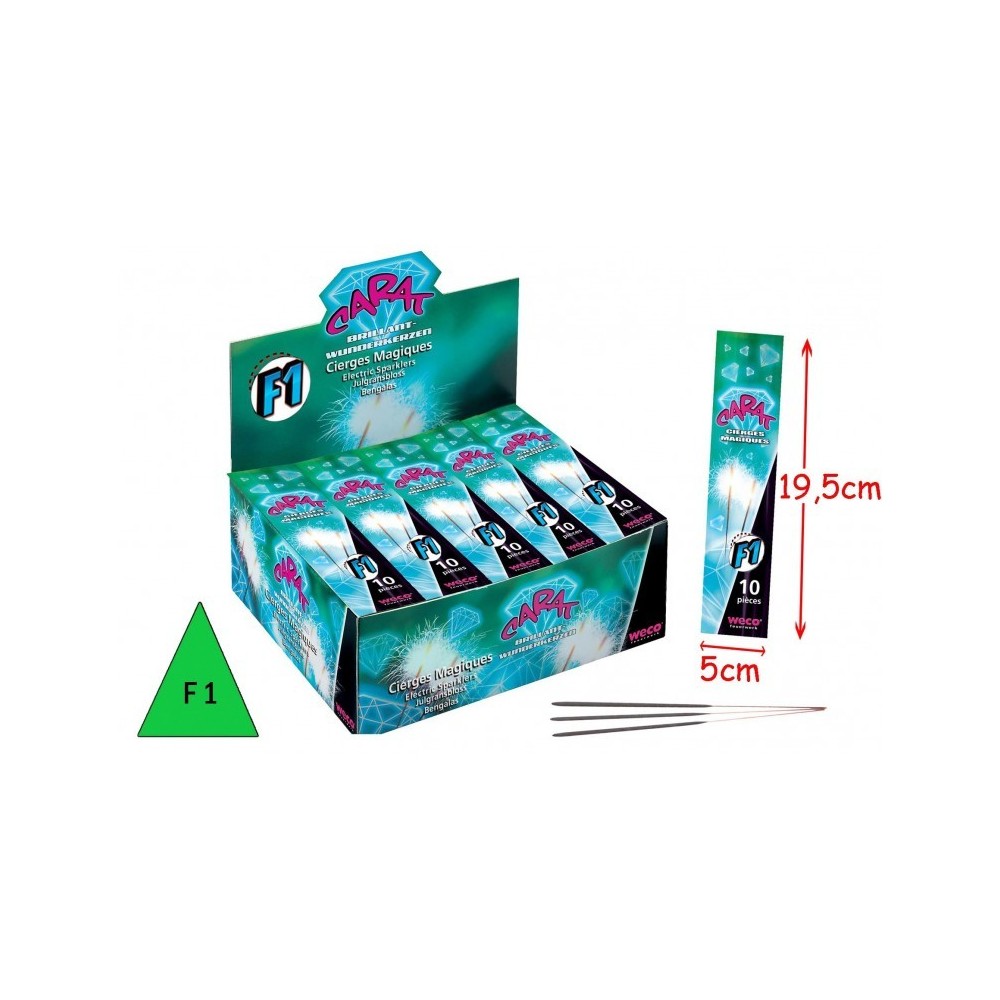 Cierges Magiques 20 cm 35 sec x10 Pas Cher | La Boutique de l’Artificier