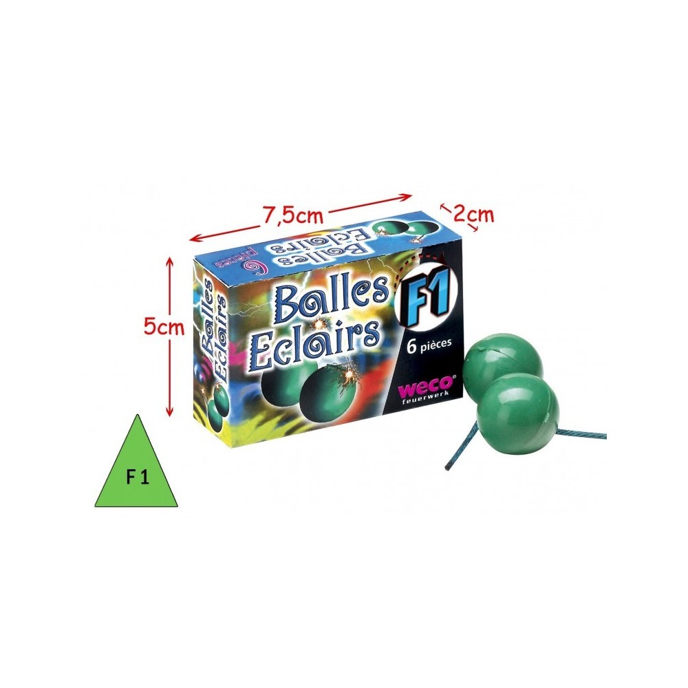 Balles Éclairs Crépitantes x6 Pas Cher | La Boutique de l’Artificier
