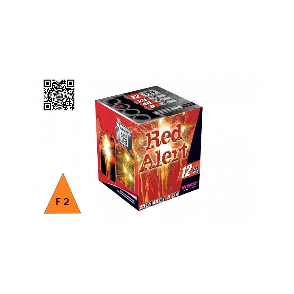 Batterie Red Alert 12 tirs 20mm 40m pas cher | Feu d’artifice puissant | La Boutique de l’Artificier