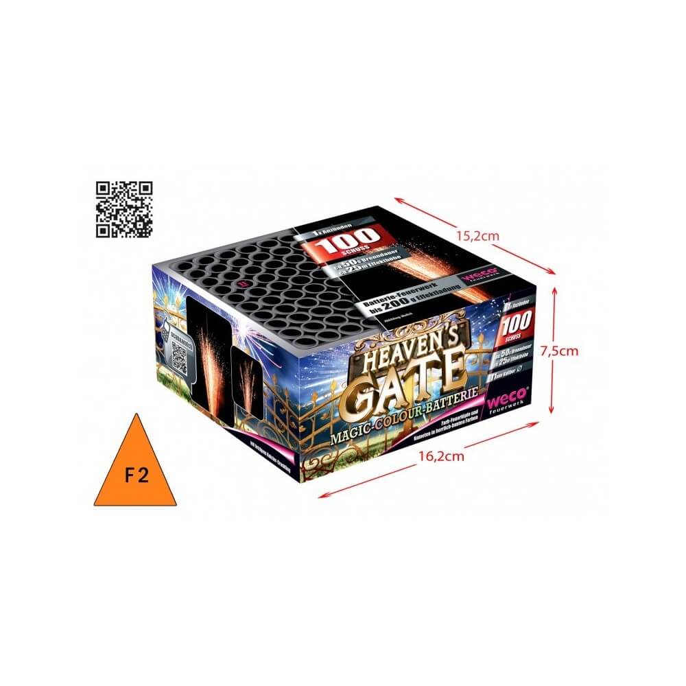 Batterie Heaven’s Gate 100 tirs 50s pas cher | Feu d’artifice longue durée | La Boutique de l’Artificier