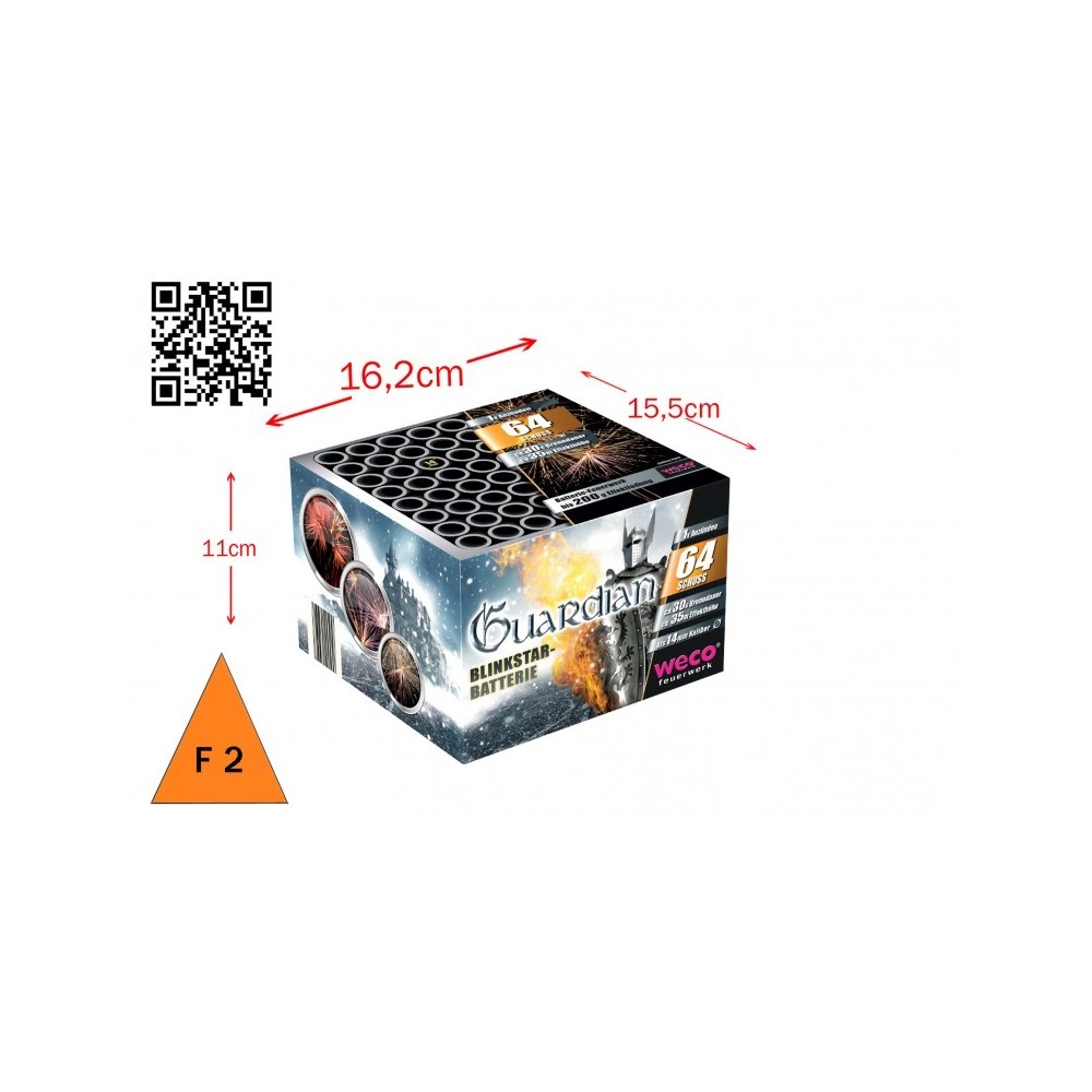 Batterie GUARDIAN 64 tirs 14mm pas cher | La Boutique de l’Artificier