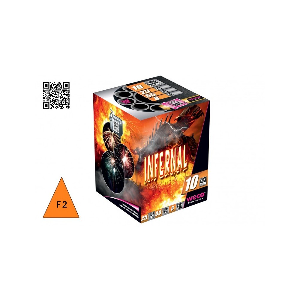 Batterie Infernal 10 départs 30 mm pas cher - La Boutique de l’Artificier