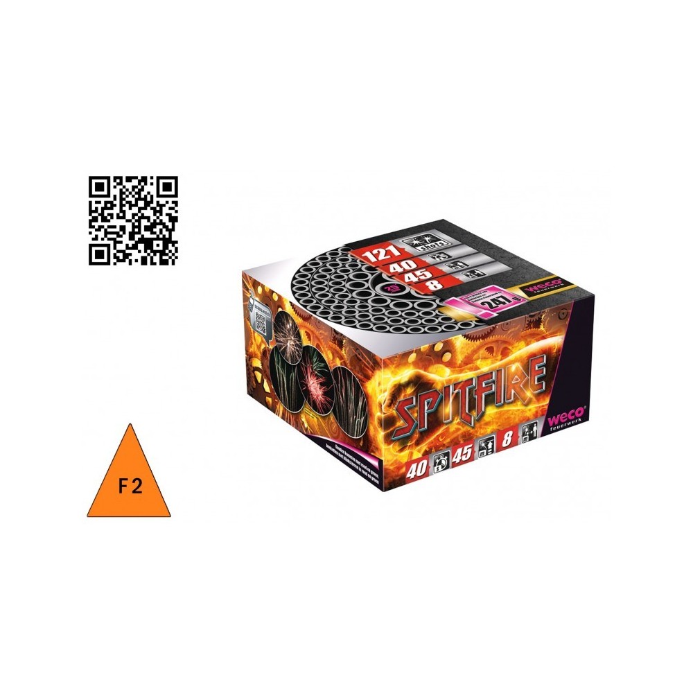 Batterie Spitfire 121 départs 25 mm pas cher - La Boutique de l’Artificier