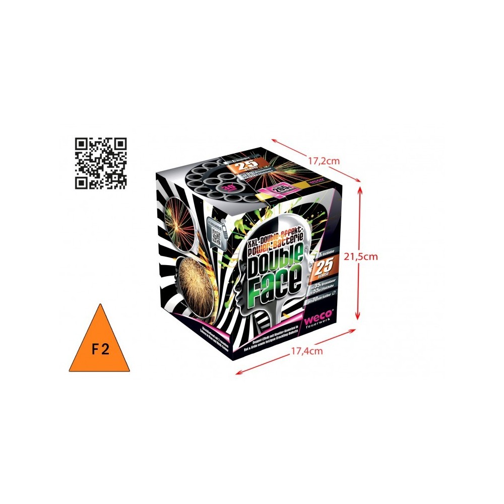 Batterie Double Face 25 départs 30 mm pas cher - La Boutique de l’Artificier