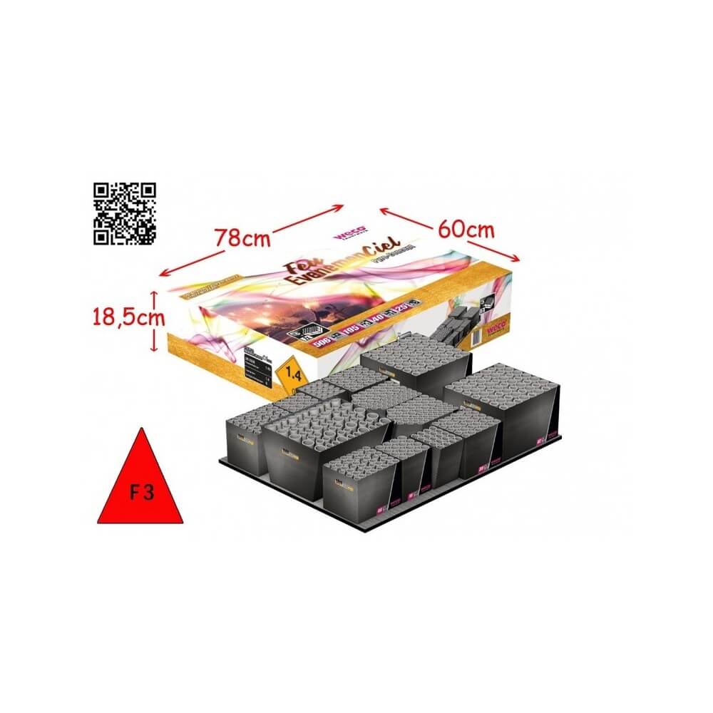 Batterie Feu Événementiel 506 tirs 25 mm – 40 mètres - La Boutique De L'artificier