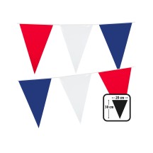 Guirlande Fanions Bleu Blanc Rouge 10 m 20x30 cm pas cher | Fiesta Factory