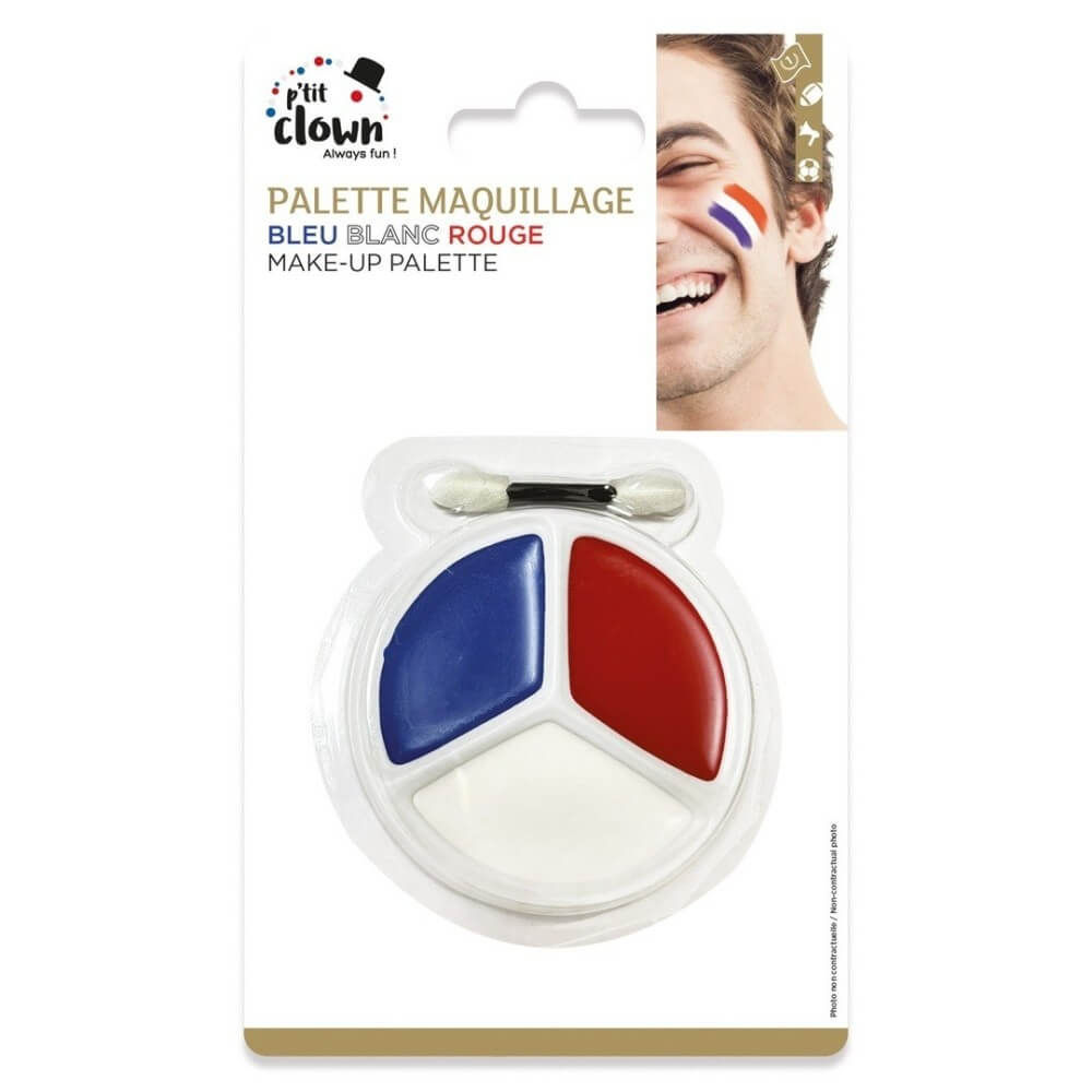 Palette maquillage bleu blanc rouge