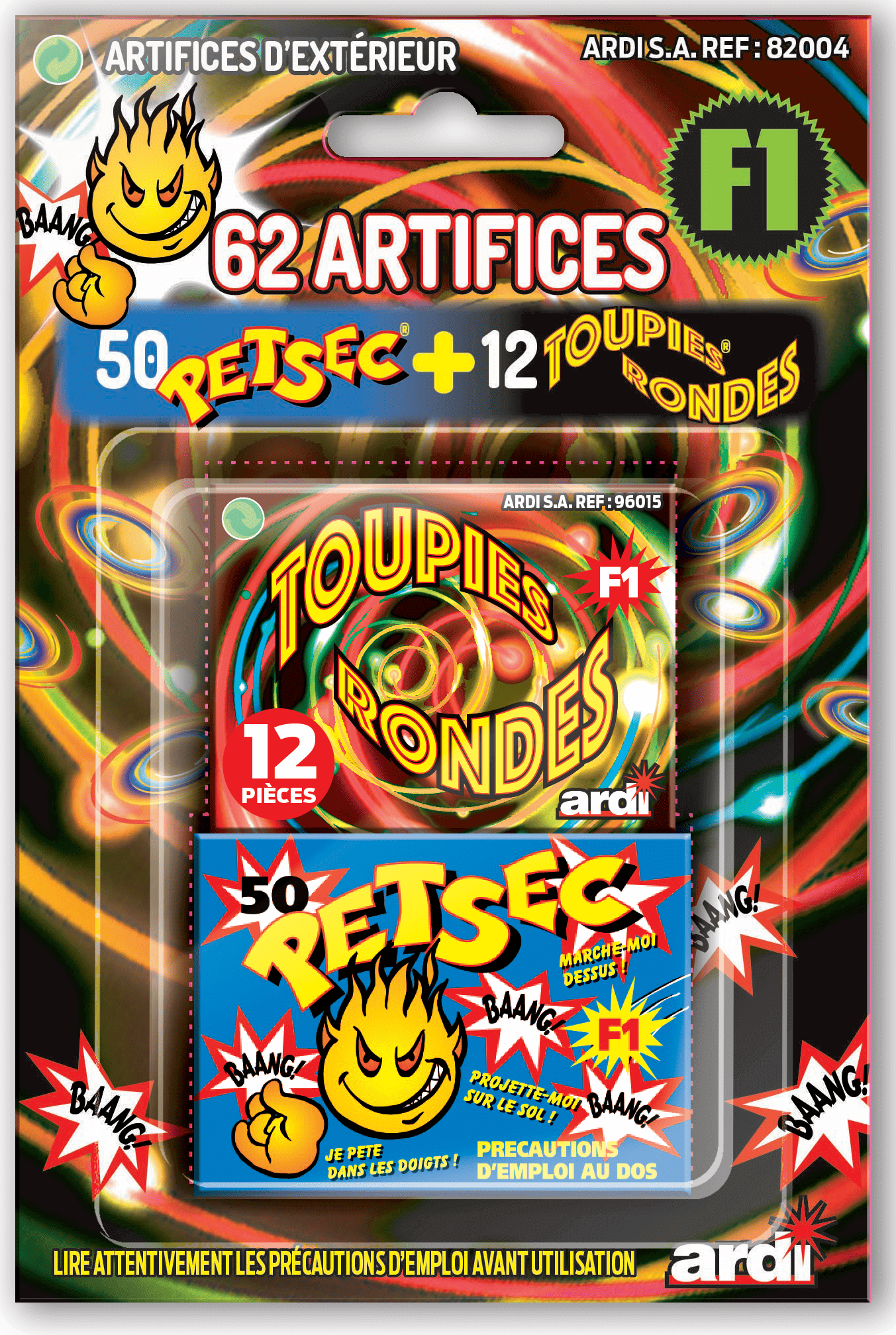 CARTE DE 50 PETSEC ET 12 TOUPIES