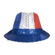 Chapeau borsalino à sequins bleu blanc rouge adulte - La Boutique De L'artificier