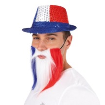 Chapeau borsalino à sequins bleu blanc rouge adulte - La Boutique De L'artificier