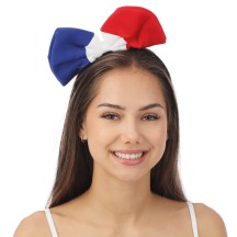Serre-tête Nœud Papillon – Bleu Blanc Rouge - La Boutique De L'artificier