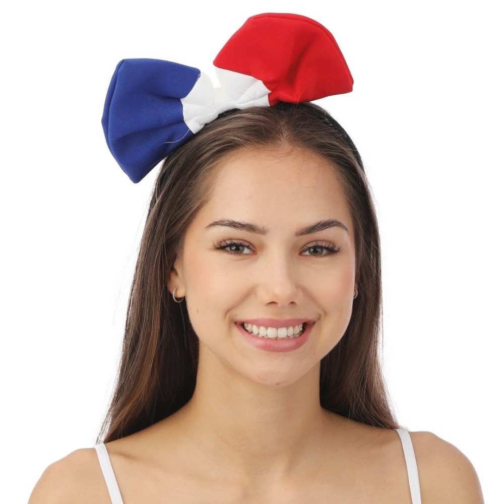 Serre-tête Nœud Papillon – Bleu Blanc Rouge - La Boutique De L'artificier