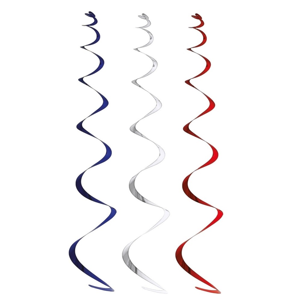 Spirales métallisées bleu blanc rouge – lot de 6 - La Boutique De L'artificier