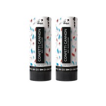 Canon à confettis papier - 11 cm - bleu, blanc, rouge - lot de 2 - La Boutique De L'artificier