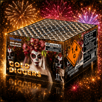 Gold Diggers 100 Coups F2 | Batterie Feu d'Artifice Or 25 mm