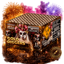 Gold Diggers 100 Coups F2 | Batterie Feu d'Artifice Or 25 mm