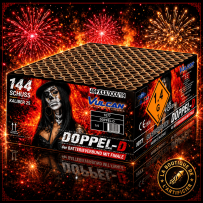 Compact Doppel-D 144 Coups F2 | Batterie Feu d'Artifice 25 mm