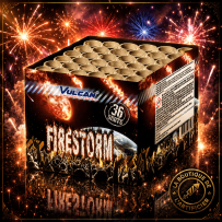Firestorm 36 Coups F2 | Batterie Artifice 25 mm à Comètes et Bombettes Crépitantes