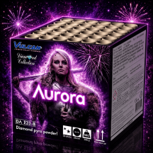 Compact Aurora 36 coups - Feu d'artifice feuilles mortes et plumets multicolores