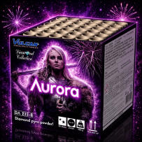 Compact Aurora 36 coups - Feu d'artifice feuilles mortes et plumets multicolores