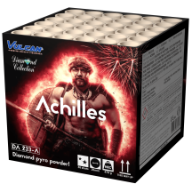 Compact Achilles 36 coups - Feu d'artifice crossettes rouges et étoiles multicolores