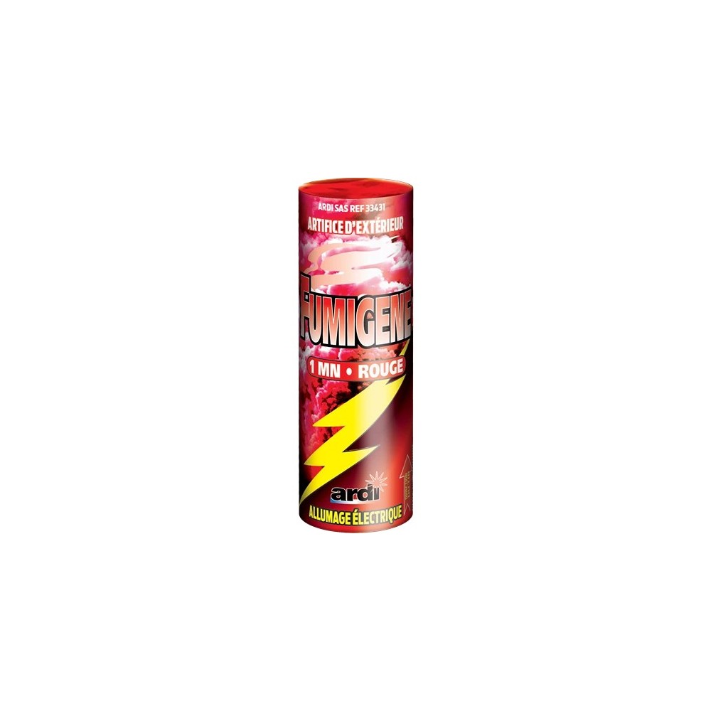 Fumigène électrique rouge 1 minute extérieur | La Boutique de l'Artificier