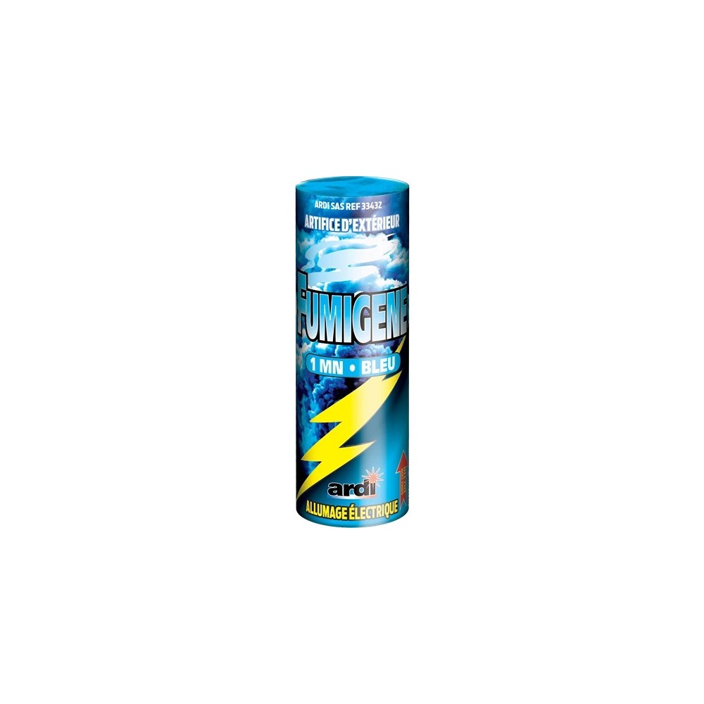 Fumigène électrique bleu 1 minute extérieur | La Boutique de l'Artificier