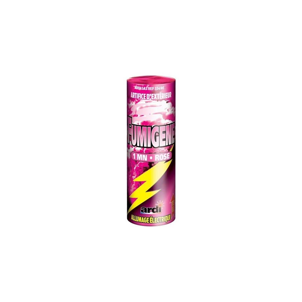 Fumigène électrique rose 1 minute extérieur | La Boutique de l'Artificier