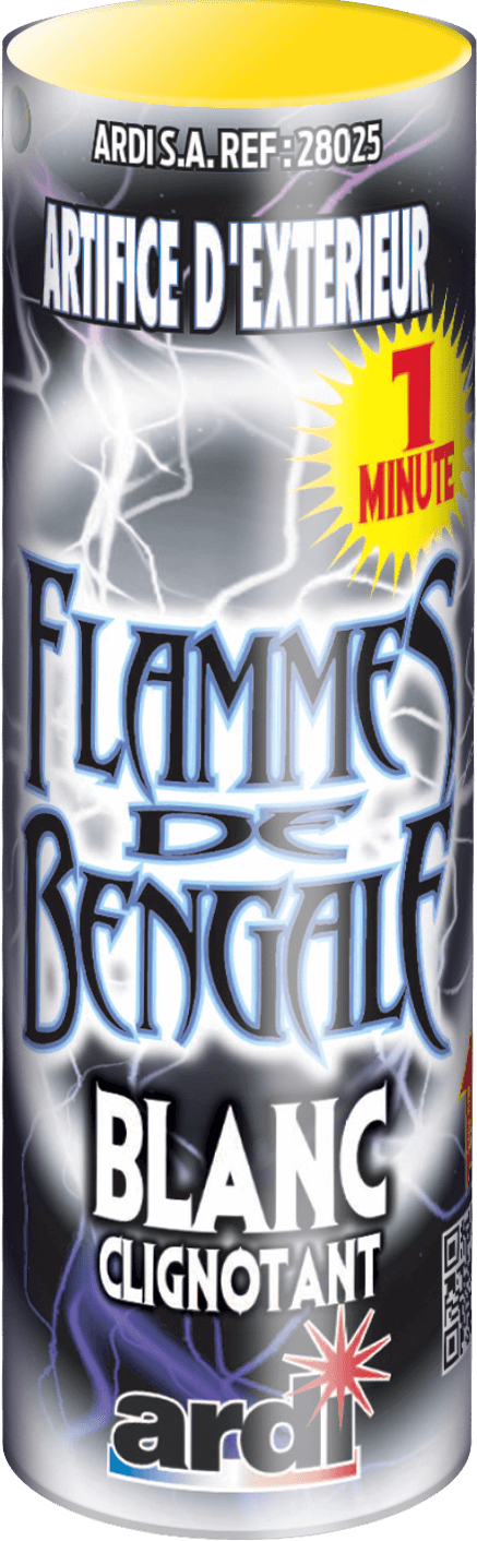 FLAMME DE BENGALE BLANC 1 MN