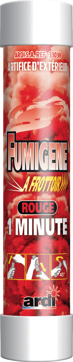TUBE FUMIGÈNE À FROTTOIR 1MN ROUGE