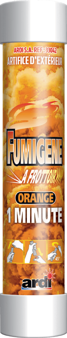 TUBE FUMIGÈNE À FROTTOIR 1MN ORANGE