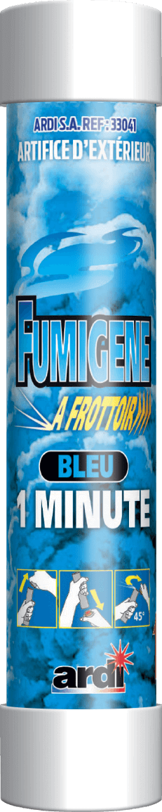 TUBE FUMIGÈNE À FROTTOIR 1MN BLEU