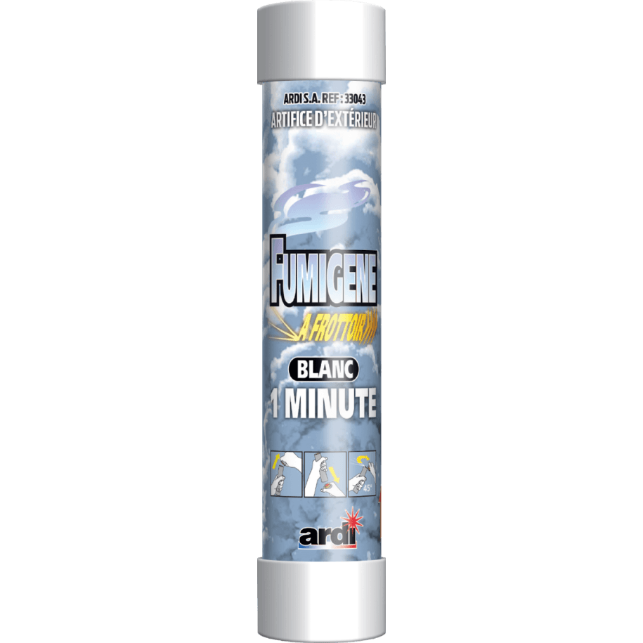 33043 - TUBE FUMIGÈNE À FROTTOIR 1MN BLANC