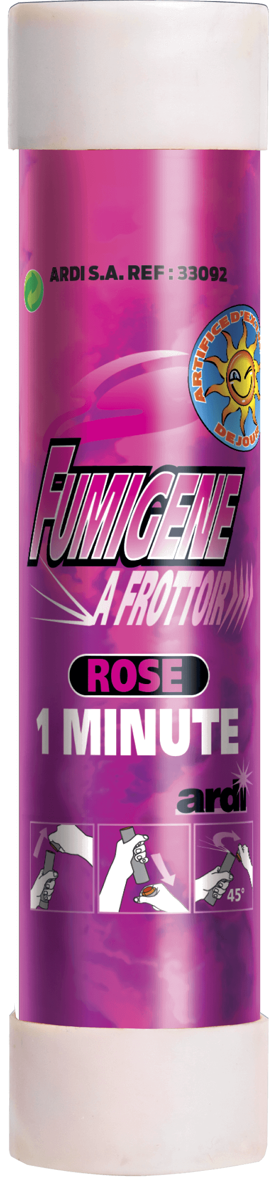 TUBE FUMIGÈNE À FROTTOIR 1MN ROSE