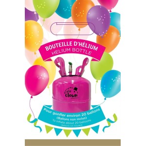 23411 - Bouteille d'hélium jetable - capacité 20 ballons, 0,14 m3