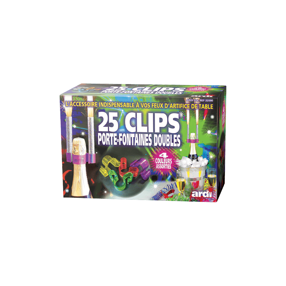 32090 - 25 CLIPS DOUBLES CLIP AND DRINK