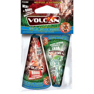 P151589 - Duo de Petits Volcans Double Effets – Rouge et Vert Crépitants F2