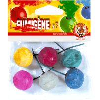 P166026 - 6 Boules Fumigènes Assorties – Sachet Couleurs Variées T1