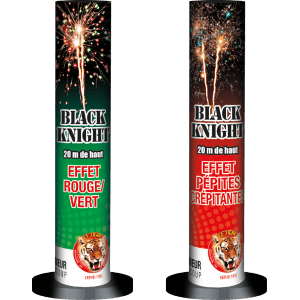 Black Knight – 4 Chandelles Monocoups 20 mm Comètes et Pivoines F2 - La Boutique De L'artificier